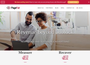 How pagefair.com looks like on a tablet such as an iPad.