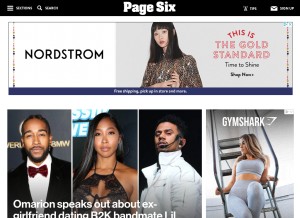 How pagesix.com looks like on a tablet such as an iPad.