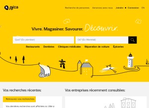 How pagesjaunes.ca looks like on a tablet such as an iPad.