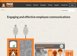 How pagetiger.com looks like on a tablet such as an iPad.