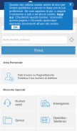 How paginebianche.it looks like on a mobile device such as an iPhone.