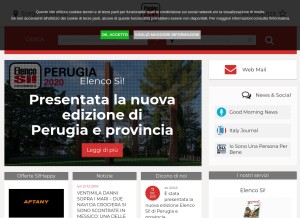 How paginesi.it looks like on a tablet such as an iPad.