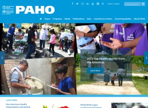 How paho.org looks like on a tablet such as an iPad.