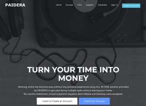 How paidera.com looks like on a tablet such as an iPad.