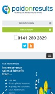 How paidonresults.net looks like on a mobile device such as an iPhone.