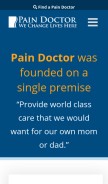 How paindoctor.com looks like on a mobile device such as an iPhone.
