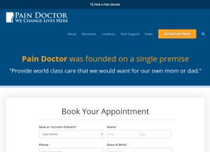 How paindoctor.com looks like on a tablet such as an iPad.