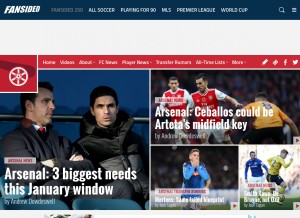 How paininthearsenal.com looks like on a tablet such as an iPad.