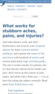 How painscience.com looks like on a mobile device such as an iPhone.