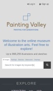 How paintingvalley.com looks like on a mobile device such as an iPhone.