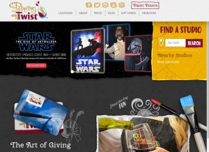 How paintingwithatwist.com looks like on a tablet such as an iPad.