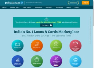 How paisabazaar.com looks like on a tablet such as an iPad.