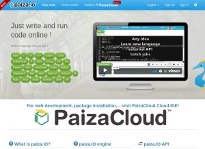 How paiza.io looks like on a tablet such as an iPad.