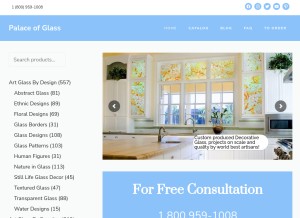 How palaceofglass.com looks like on a tablet such as an iPad.