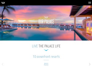 How palaceresorts.com looks like on a tablet such as an iPad.