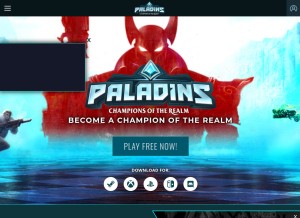How paladins.com looks like on a tablet such as an iPad.