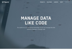 How palantir.com looks like on a tablet such as an iPad.
