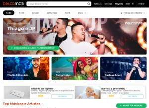 How palcomp3.com looks like on a tablet such as an iPad.