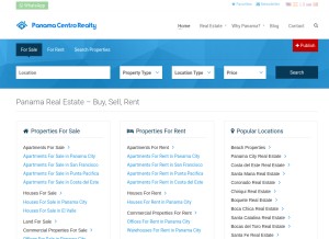 How panama-real-estate.com looks like on a tablet such as an iPad.