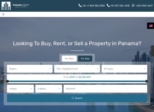 How panamaequity.com looks like on a tablet such as an iPad.