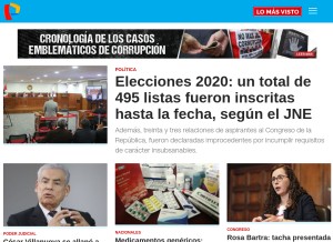 How panamericana.pe looks like on a tablet such as an iPad.