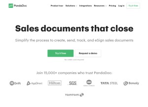 How pandadoc.com looks like on a tablet such as an iPad.