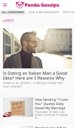 How pandagossips.com looks like on a mobile device such as an iPhone.