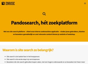 How pandosearch.com looks like on a tablet such as an iPad.