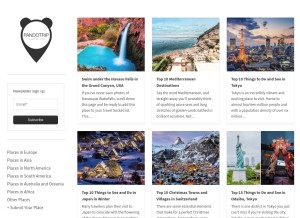 How pandotrip.com looks like on a tablet such as an iPad.