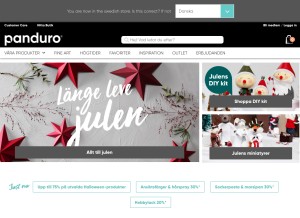 How panduro.com looks like on a tablet such as an iPad.