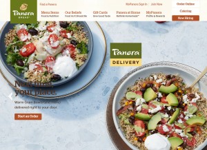 How panerabread.com looks like on a tablet such as an iPad.