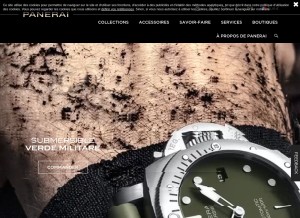 How panerai.com looks like on a tablet such as an iPad.