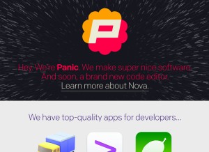 How panic.com looks like on a tablet such as an iPad.