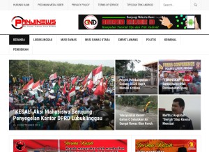 How panjinews.com looks like on a tablet such as an iPad.