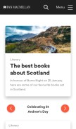 How panmacmillan.com looks like on a mobile device such as an iPhone.