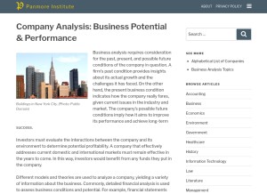 How panmore.com looks like on a tablet such as an iPad.