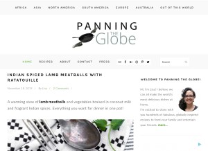 How panningtheglobe.com looks like on a tablet such as an iPad.