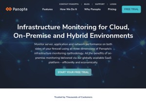 How panopta.com looks like on a tablet such as an iPad.