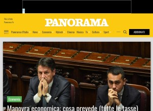 How panorama.it looks like on a tablet such as an iPad.