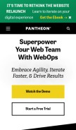 How pantheon.io looks like on a mobile device such as an iPhone.