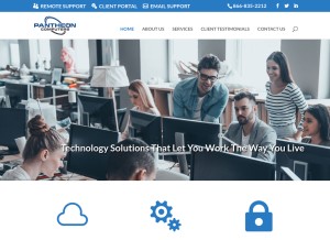How pantheoncomputers.com looks like on a tablet such as an iPad.