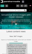 How panthermedia.net looks like on a mobile device such as an iPhone.