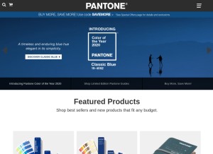 How pantone.com looks like on a tablet such as an iPad.