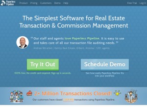 How paperlesspipeline.com looks like on a tablet such as an iPad.