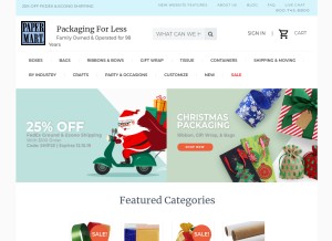 How papermart.com looks like on a tablet such as an iPad.