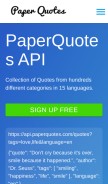 How paperquotes.com looks like on a mobile device such as an iPhone.