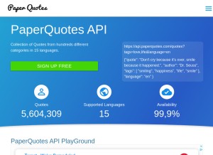 How paperquotes.com looks like on a tablet such as an iPad.