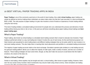 How papertradingapp.com looks like on a tablet such as an iPad.