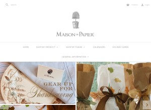 How papierdemaison.com looks like on a tablet such as an iPad.