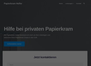 How papierkram-helfer.de looks like on a tablet such as an iPad.
